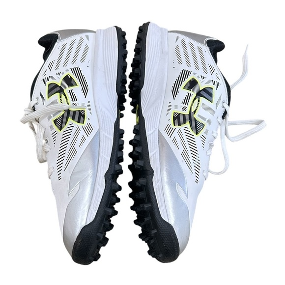 Under Armour lace up white/neon/silver athletic sneaker size 8 - Picture 4 of 10